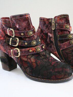 L'Artiste By Spring Step Nakisha Bootie, Purple & Black Size EUR 38, 7.5 US